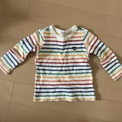 DOUBLE.Bストライプ柄 長袖Tシャツ90