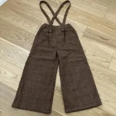 イッカ　起毛チェックサロペット　130サイズ