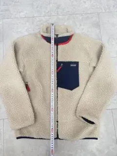 Patagonia ボアフリース　ベージュ×ネイビー