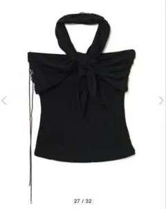 meltthelady laceup tie tops black ネックのサムネイル