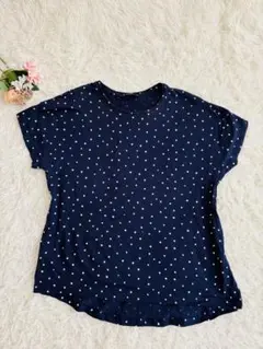 MANGO ドット柄 Tシャツ ネイビー L～XL相当（650）のサムネイル