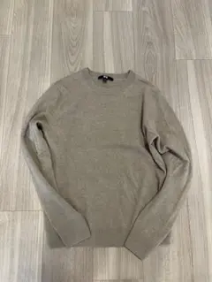 ユニクロ カシミヤクルーネックセーター ベージュ S