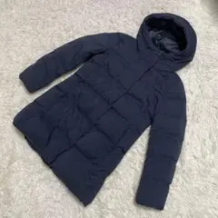 美品　UNIQLO シームレスダウンショートパーカ　ネイビー　レディース　S