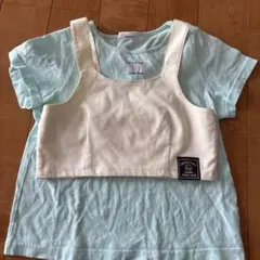 美品SISTERJENNI 水色Tシャツ•キャミソールセット 130cm