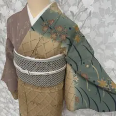 単衣 木綿着物 浴衣 Mサイズ ウィリアムモリス ピンパネル 新品未使用