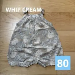WHIP CREAMキャミロンパース　80 ベージュ　蝶々花柄のサムネイル