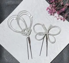 【m3】水引　銀　髪飾り　成人式　結婚式　卒業式　前撮り