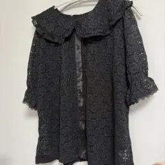 しまむら　青木美沙子　レース半袖ブラウス
