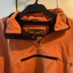 Timberland オレンジ ハーフジップ ナイロンジャケット ティンバー