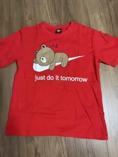レッド Tシャツ クマ イラスト付き