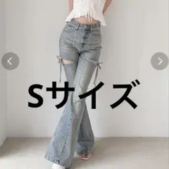 カットアウトリボンデニムパンツ アイスブルー Ꮪ RESEXXY - メルカリ