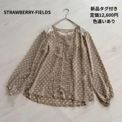 【新品タグ付】ストロベリーフィールズ レース ドット柄ブラウス ベージュ 2