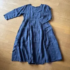 無印良品 IDEE POOL いろいろの服 麻ワンピース　ネイビーのサムネイル