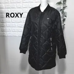 美品 ROXY ロキシー ロング 中綿コート 黒 レディース L