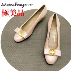 極美品 Salvatore Ferragamo ピンク ヴァラリボン パンプス