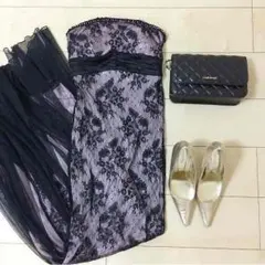 ロングドレス♡レース♡ベア♡ビジュー♡