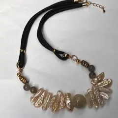 A37 淡水パールと天然石★ネックレス