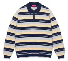 Supreme Stripe Zip L/S Polo サイズLのサムネイル