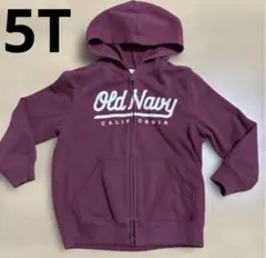 美品　Old Navy バーガンディ フルジップパーカー 5T
