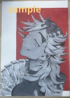 鬼滅の刃手描きイラスト童磨