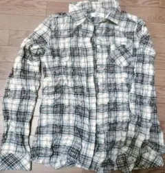 細身　BACK NUMBER チェックシャツ 長袖　シワ加工　森ガール