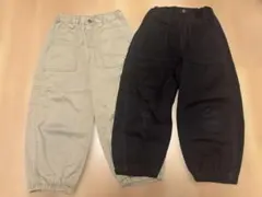 GU ジョガーパンツ２枚組　120 ブラック　ベージュ