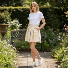 LIZ LISAリズリサ　花柄フレア　キュロットスカート（リボン付き）