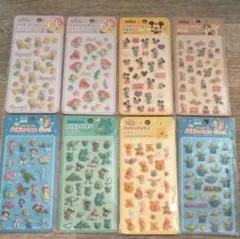 ディズニー ぷくぷくシール　プクプク　ぷっくり　8点セット プーさん ミニー