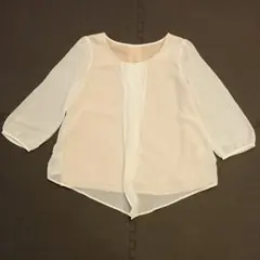 a.v.v ブラウス 七分袖 3way シアー シフォン