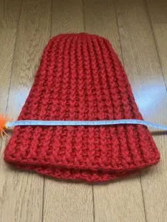 ニット帽　赤