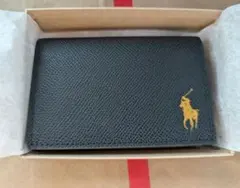 新品　ポロラルフローレン　名刺入れ　P-NCP302　ブラック/イエロー
