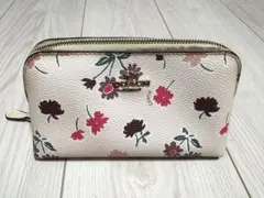COACH 花柄レザーポーチ 中型