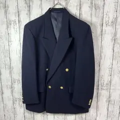 【紺ブレ☆ウール】ブレザー☆ダブルブレスト☆金ボタン☆ネイビー　M〜L