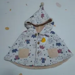【新品】ムージョンジョン 象柄フード付きポンチョ Sサイズ