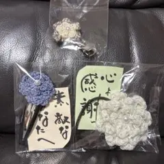 ヘアゴム　ヘアピン　花　パール付き　ハンドメイド