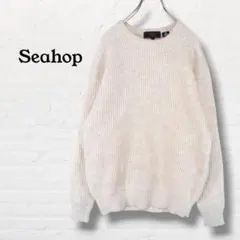 Seahop☆長袖ニット セ―タ―　ウール100％【M】ベージュ　秋冬
