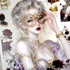 DieCut 5D立体浮き彫り ステッカー コラージュ素材 シール 5D71-3