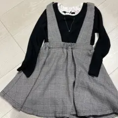 チェック柄サロペットワンピース 120cm