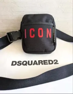 DSQUARED2 ICON デカロゴ。ショルダーバッグ ブラック