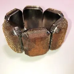 ブレスレット / ブロンズ メッシュ メタルパーツ