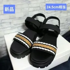 新品　LANVIN en Bleu トラックソールブレイドストラップサンダルのサムネイル