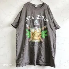 ギルダン フロントプリント コットン Tシャツ ブラウン お酒 カクテル 2XL