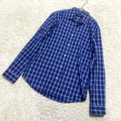 【美品】ブラックレーベルクレストブリッジ 長袖シャツ チェック ロゴ刺繍 M