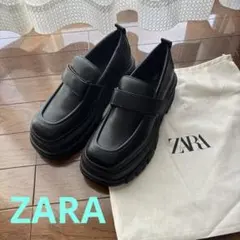 ZARA ザラ　プラットフォームローファー　37 24㎝　BLACK 美品