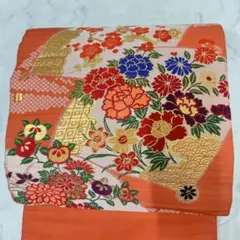 アンティーク　名古屋帯　梅花　牡丹　鹿の子　着物　043t