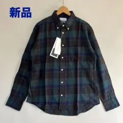 新品 Manual Alphabet 定番 ビエラチェックBDシャツ 緑 XL