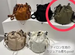 【ハルジオ】巾着 ショルダー ドローストリングバッグ