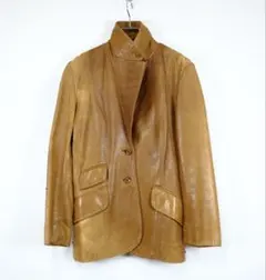 1970s ビンテージ　ラムレザージャケット　テーラード型　古着屋　ボロ