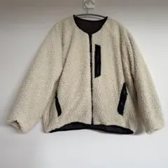 フリークスストア　リバーシブル　オフホワイト×カーキボアブルゾン