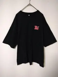 トムアンドジェリー　キャラTシャツ　メンズXL相当　黒色　刺繍　プリント　綿